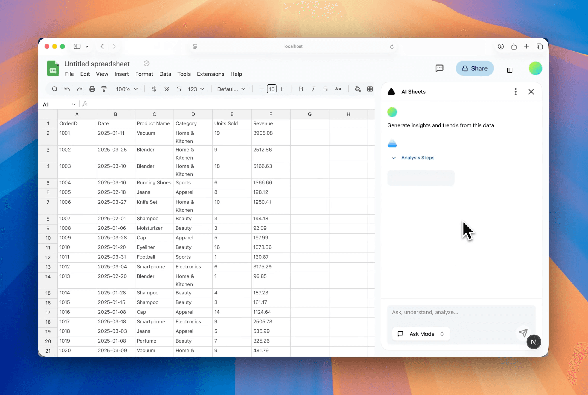Agentic Spreadsheet visual